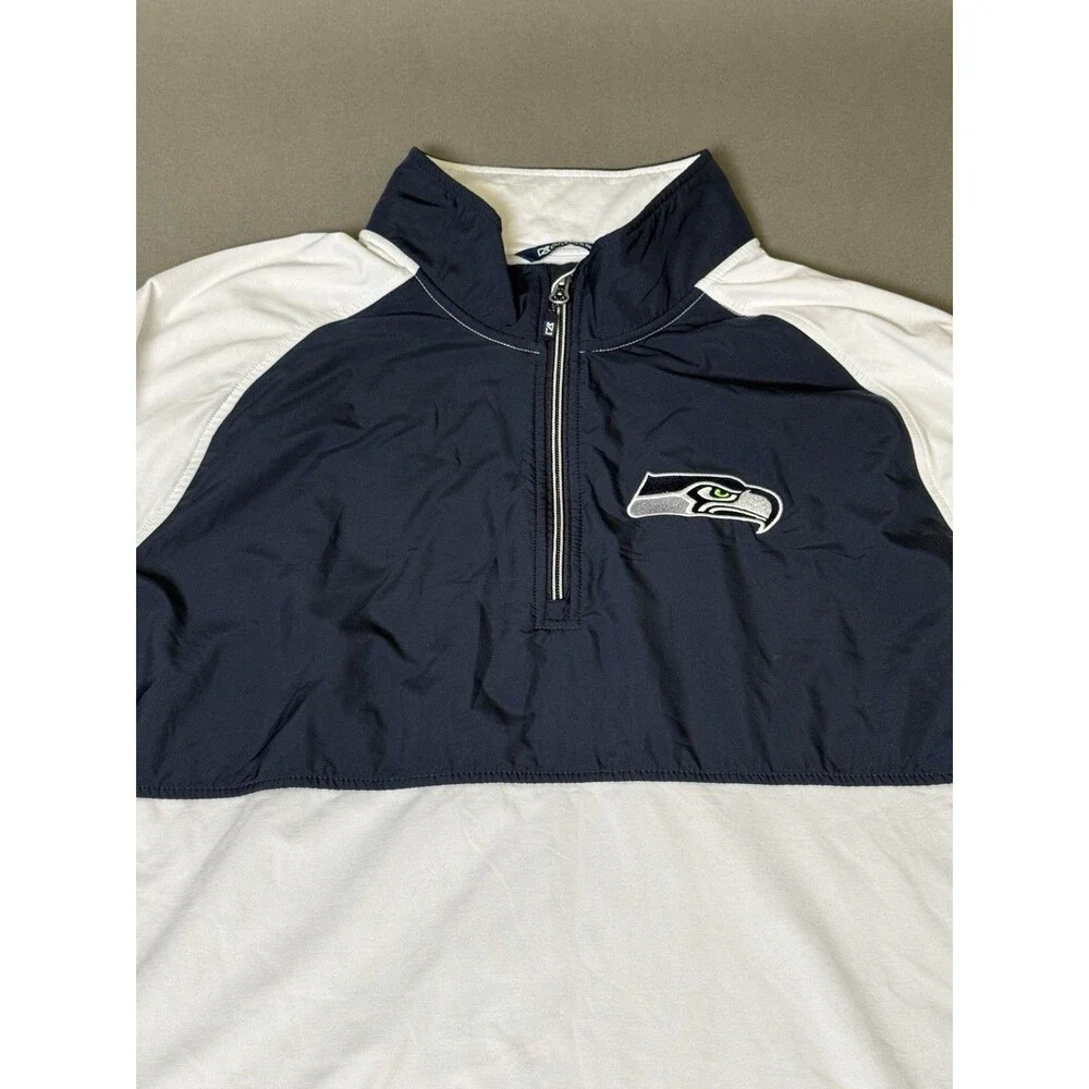 Seattle Seahawks Cutter & Buck Adapt Eco Knit Hybrid Recycled Quarter-Zip XL